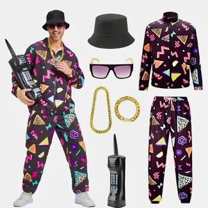 Retro 80s Tracksuit Set with Accessories  90s Hip Hop. BRAND NEW  Small
